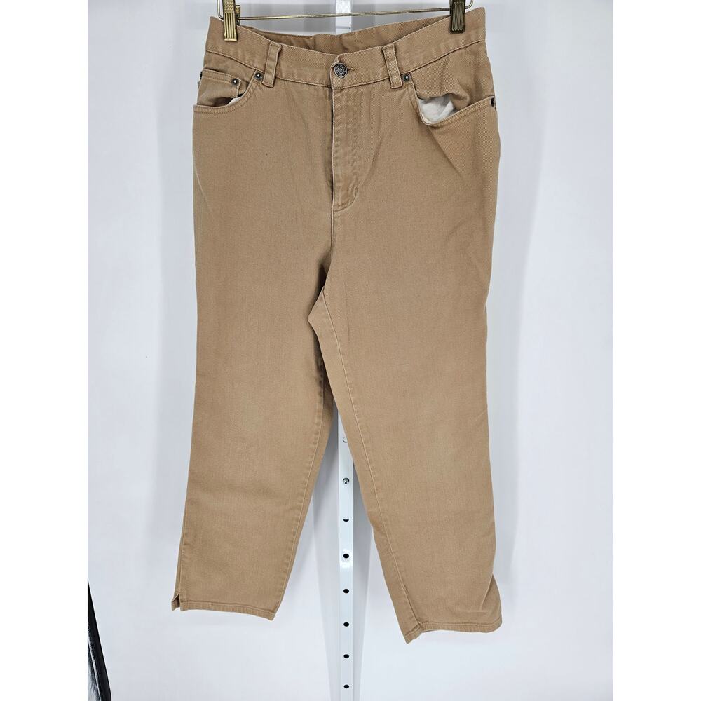 Lauren Jeans Co. Women's Tan Wide Leg Mid Rise Belt Loop Casual Pant Size 8